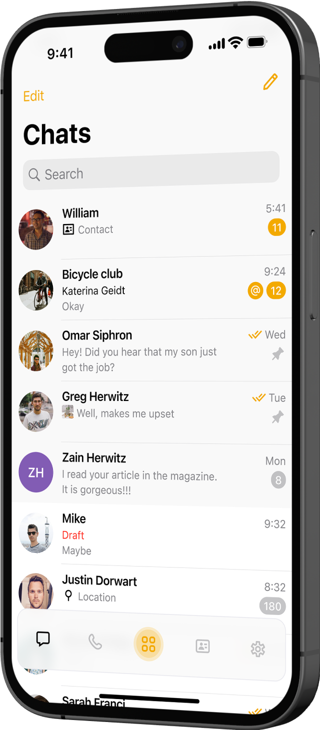 Image Tawasal presented on iPhone